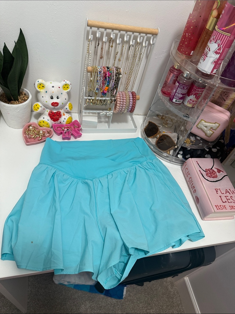 aerie Athletic Skort Shorts in Light Blue